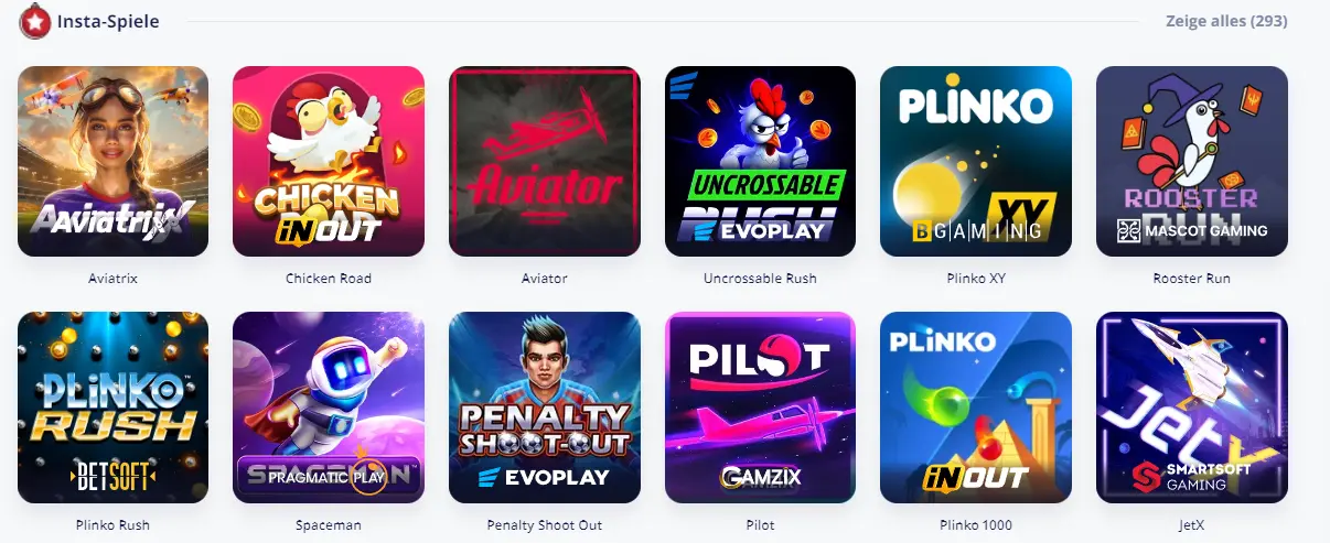 Auswahl an Casino-Titeln online